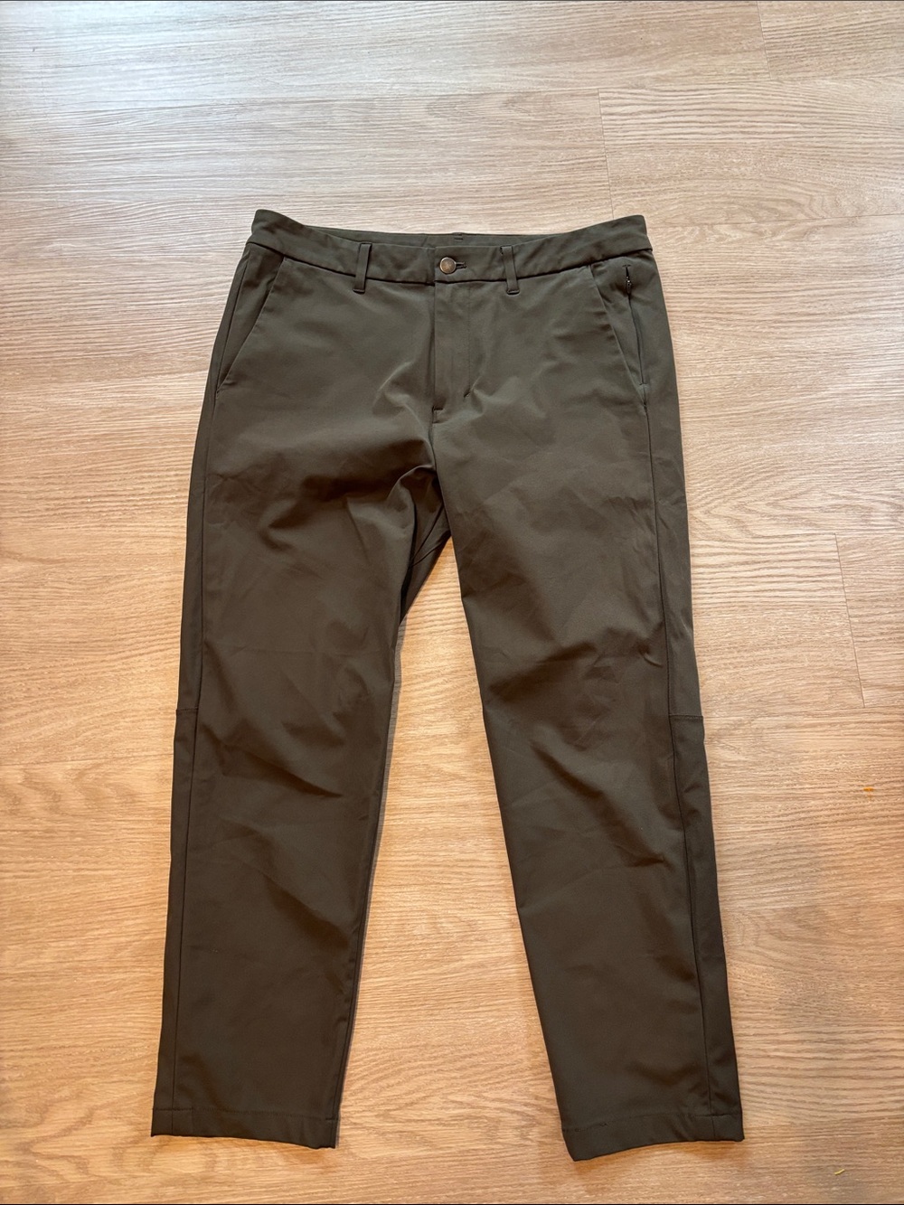 Lululemon Mens 32x25 (Fits 33x25) LM5439S Commission Pant Slim Dark Green Hemmed